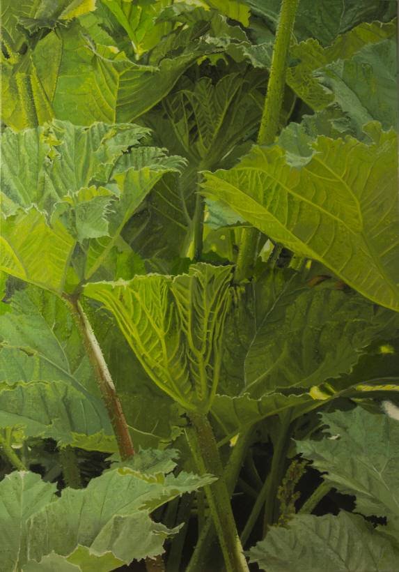 Esther Huser,Gunnera I,Oil on Canvas,39.5'' x 28''